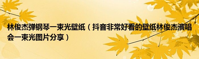 林俊杰弹钢琴一束光壁纸(抖音非常好看的壁纸林俊杰演唱会一束光图片分享)