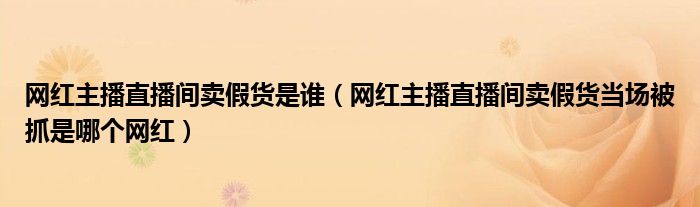 网红主播直播间卖假货是谁(网红主播直播间卖假货当场被抓是哪个网红)