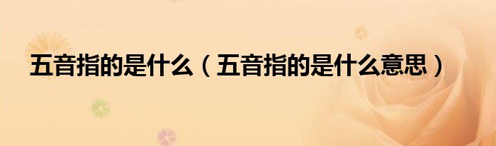 五音指的是什么(五音指的是什么意思)