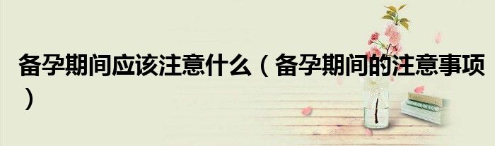 备孕期间应该注意什么(备孕期间的注意事项)