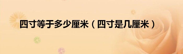 四寸等于多少厘米(四寸是几厘米)