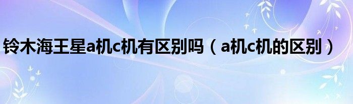 铃木海王星a机c机有区别吗(a机c机的区别)