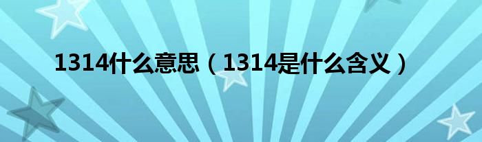 1314什么意思(1314是什么含义)