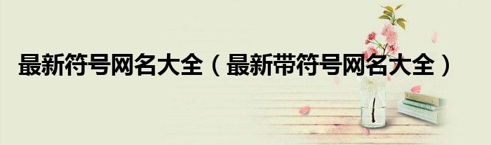 最新符号网名大全(最新带符号网名大全)
