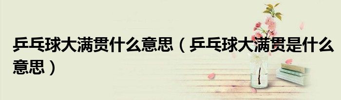 乒乓球大满贯什么意思(乒乓球大满贯是什么意思)