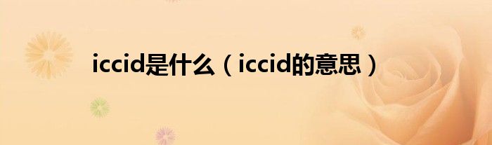 iccid是什么(iccid的意思)