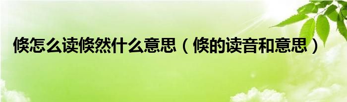 倏怎么读倏然什么意思(倏的读音和意思)