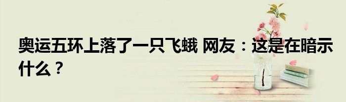 奥运五环上落了一只飞蛾 网友:这是在暗示什么?