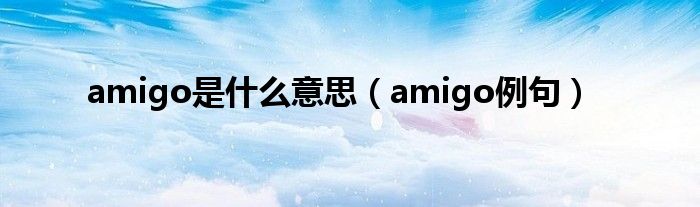 amigo是什么意思(amigo例句)