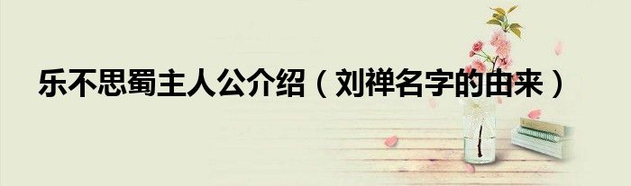 乐不思蜀主人公介绍(刘禅名字的由来)