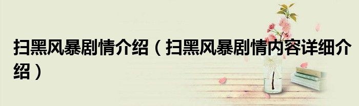 扫黑风暴剧情介绍(扫黑风暴剧情内容详细介绍)