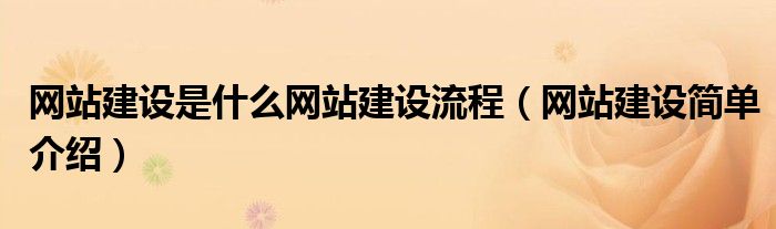 网站建设是什么网站建设流程(网站建设简单介绍)