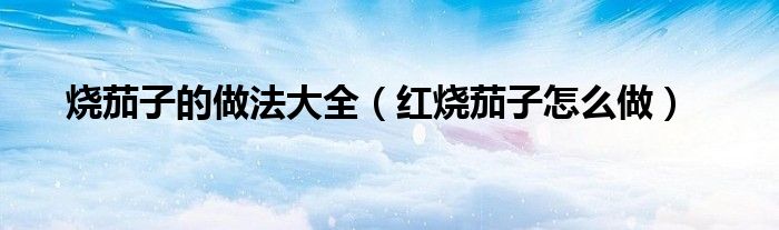 烧茄子的做法大全(红烧茄子怎么做)
