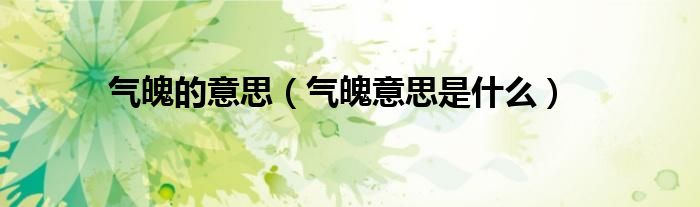 气魄的意思(气魄意思是什么)
