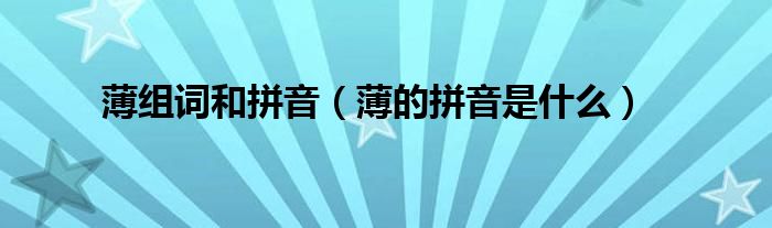 薄组词和拼音(薄的拼音是什么)