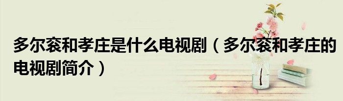 多尔衮和孝庄是什么电视剧(多尔衮和孝庄的电视剧简介)