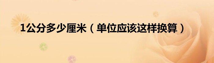 1公分多少厘米(单位应该这样换算)