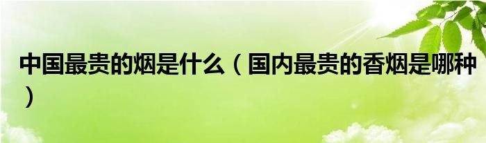 中国最贵的烟是什么(国内最贵的香烟是哪种)