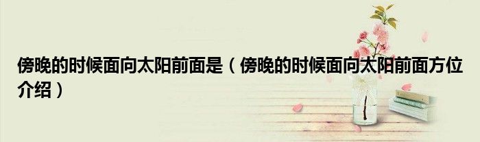 傍晚的时候面向太阳前面是(傍晚的时候面向太阳前面方位介绍)