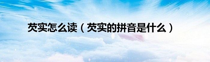 芡实怎么读（芡实的拼音是什么）
