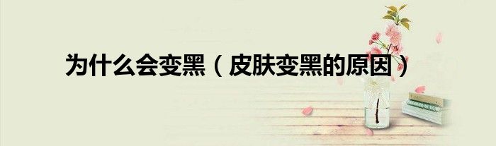 为什么会变黑(皮肤变黑的原因)
