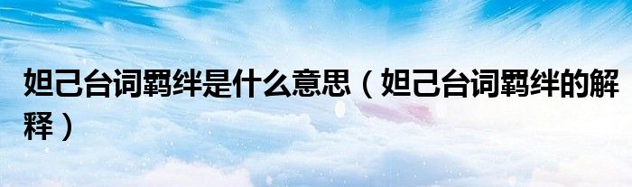 妲己台词羁绊是什么意思(妲己台词羁绊的解释)