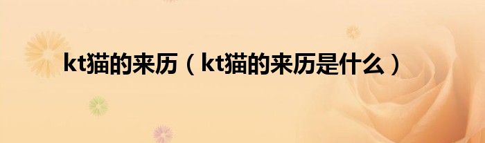 kt猫的来历(kt猫的来历是什么)