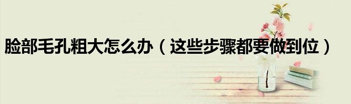 脸部毛孔粗大怎么办(这些步骤都要做到位)