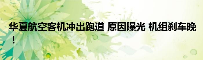 华夏航空客机冲出跑道 原因曝光 机组刹车晚!