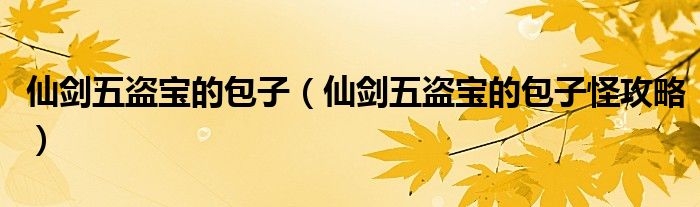 仙剑五盗宝的包子(仙剑五盗宝的包子怪攻略)