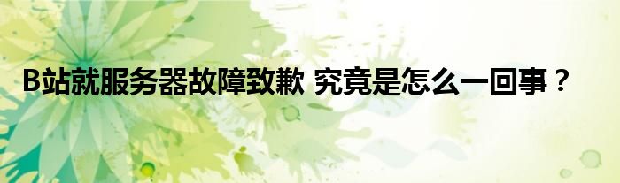 B站就服务器故障致歉 究竟是怎么一回事？