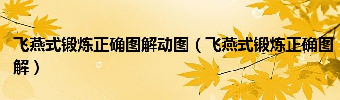 飞燕式锻炼正确图解动图(飞燕式锻炼正确图解)