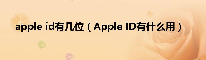 apple id有几位(Apple ID有什么用)