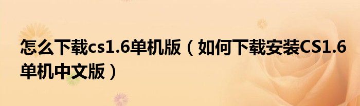 怎么下载cs1.6单机版(如何下载安装CS1.6单机中文版)