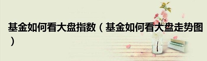 基金如何看大盘指数(基金如何看大盘走势图)