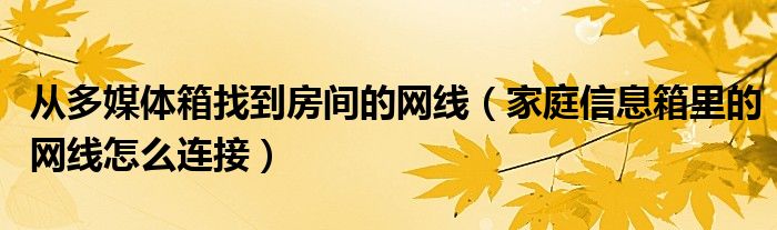 从多媒体箱找到房间的网线(家庭信息箱里的网线怎么连接)