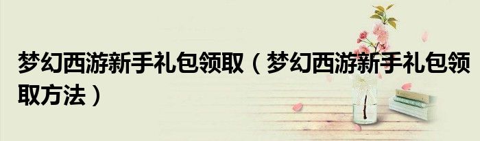 梦幻西游新手礼包领取(梦幻西游新手礼包领取方法)