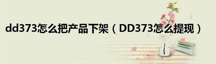 dd373怎么把产品下架(DD373怎么提现)
