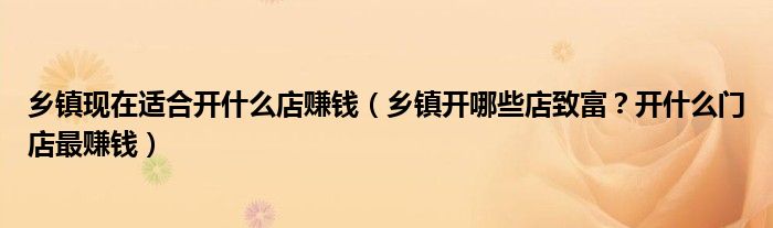 乡镇现在适合开什么店赚钱(乡镇开哪些店致富?开什么门店最赚钱)