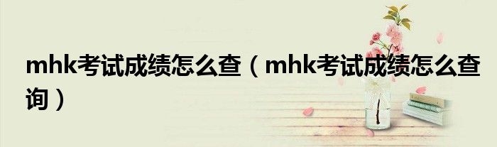 mhk考试成绩怎么查(mhk考试成绩怎么查询)