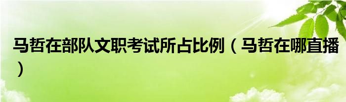 马哲在部队文职考试所占比例(马哲在哪直播)