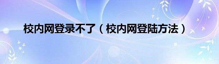 校内网登录不了(校内网登陆方法)
