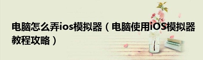 电脑怎么弄ios模拟器(电脑使用iOS模拟器教程攻略)