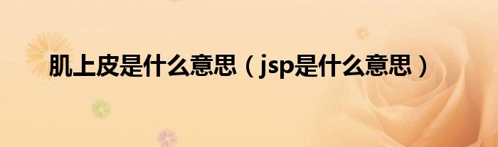 肌上皮是什么意思(jsp是什么意思)