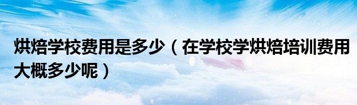 烘焙学校费用是多少(在学校学烘焙培训费用大概多少呢)