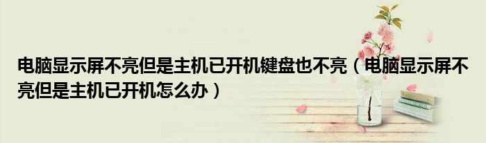电脑显示屏不亮但是主机已开机键盘也不亮（电脑显示屏不亮但是主机已开机怎么办）