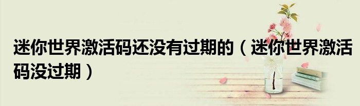 迷你世界激活码还没有过期的(迷你世界激活码没过期)