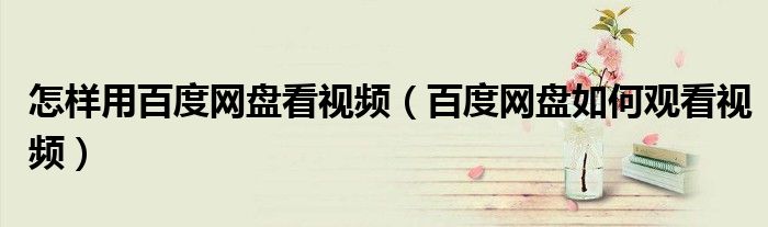 怎样用百度网盘看视频(百度网盘如何观看视频)