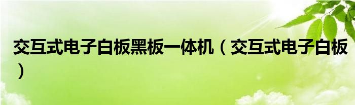 交互式电子白板黑板一体机(交互式电子白板)