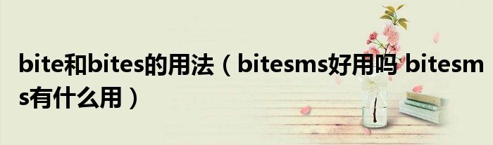 bite和bites的用法(bitesms好用吗 bitesms有什么用)